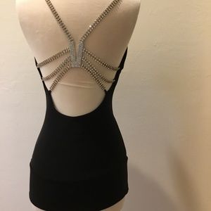 Dressy rhinestone evening top